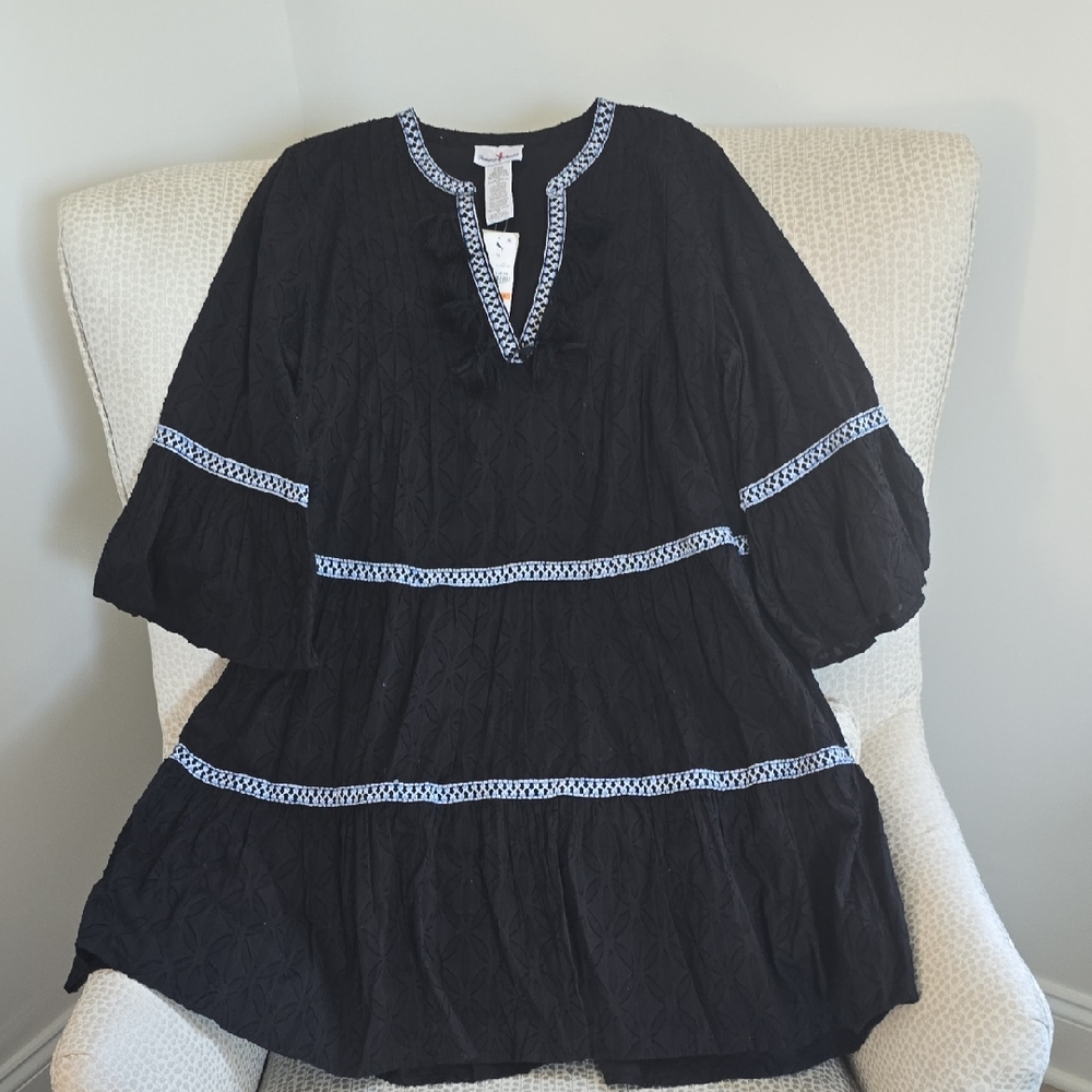 Tommy Bahama Black Dress with Blue Accents